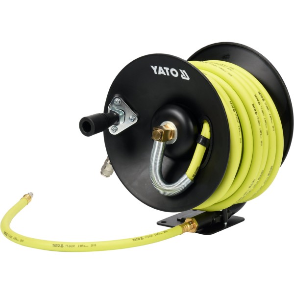 WĄŻ PNEUMATYCZNY HYBRYDOWY  NA ZWIJAKU 9,5MM X 15M Z SZYBKOZŁĄCZAMI YT-24241