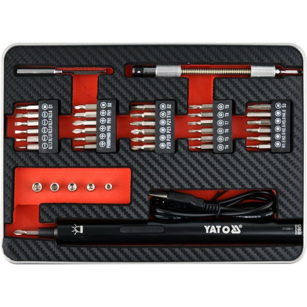 WKRĘTAK PRECYZYJNY 3,6V Z ZESTAWEM BITÓW I PRZEDŁUŻEK YT-27930