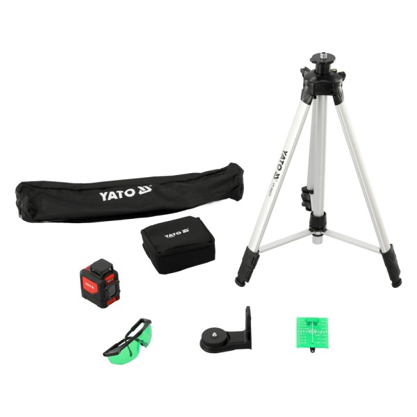 ZIELONY LASER 5 LINIOWY 360°, STATYW 1.5M, OKULARY, TARCZA YT-30440