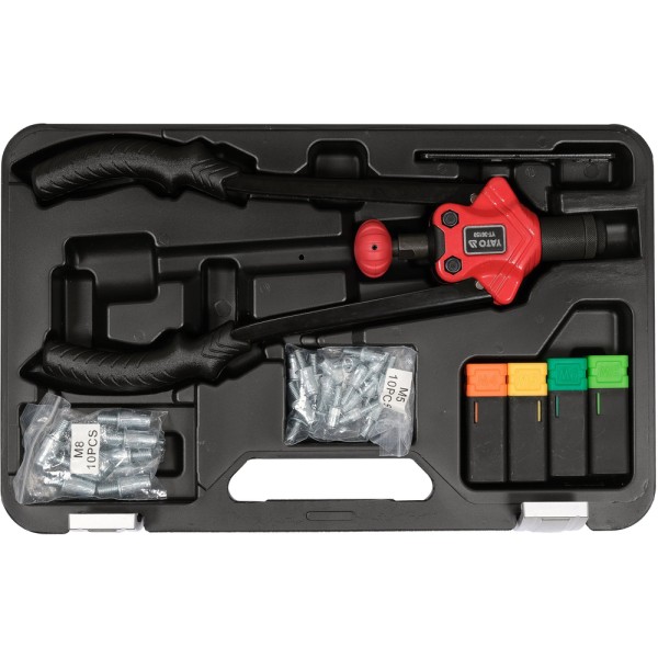 ZESTAW NITOWNICA RĘCZNA DO NITOTRZPIENI M4-M8 46SZT. YT-36150