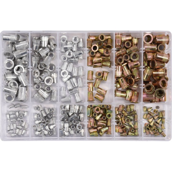 ZESTAW NITONAKRĘTEK MIX STALOWE, ALUMINIOWE M3- M10, 300SZT YT-36480