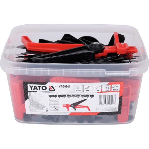 SYSTEM DO POZIOMOWANIA PŁYTEK Y2MM ZESTAW 100SZT+50SZT+50SZT+SZCZYPCE YT-36941