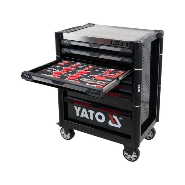 SZAFKA SERWISOWA ZE 157 NARZĘDZIAMI, 7 SZUFLAD Z BLOKADĄ OTWARCIA YT-55308