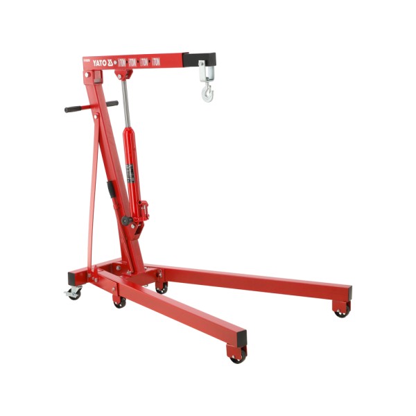 ŻURAW WARSZTATOWY 1000KG, ZAKRES PODNOSZENIA 25-2100MM, DŁUGOŚĆ 1580MM, SZEROKOŚĆ 1060MM, WYSOKOŚĆ 1560MM. YT-55556