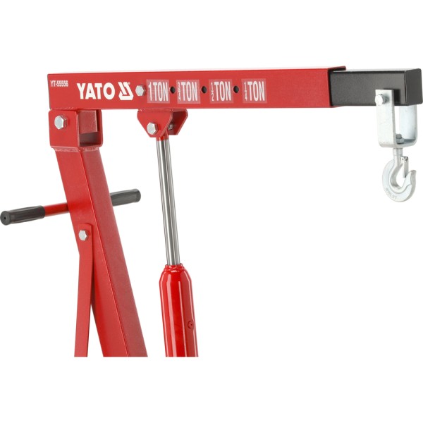 ŻURAW WARSZTATOWY 1000KG, ZAKRES PODNOSZENIA 25-2100MM, DŁUGOŚĆ 1580MM, SZEROKOŚĆ 1060MM, WYSOKOŚĆ 1560MM. YT-55556