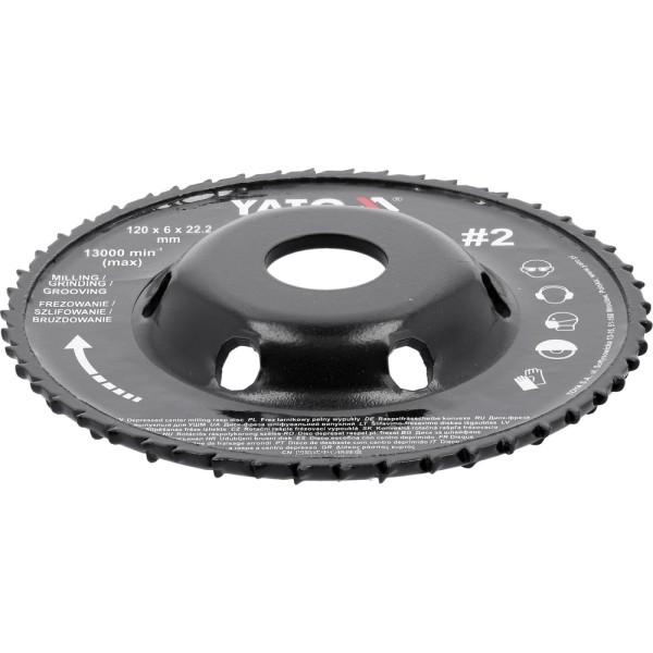FREZ, TARNIK PEŁNY, WYPUKŁY 120X6 NR2 NA SZLIFIERKĘ KĄTOWĄ YT-59181