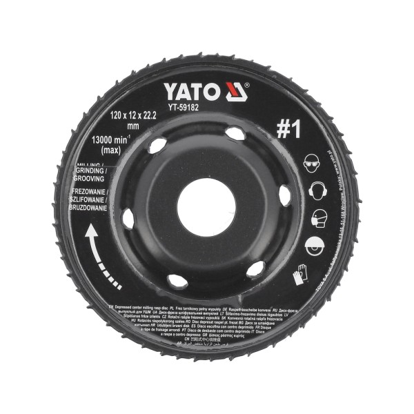 FREZ, TARNIK PEŁNY, WYPUKŁY 120X12 NR1 NA SZLIFIERKĘ KĄTOWĄ YT-59182