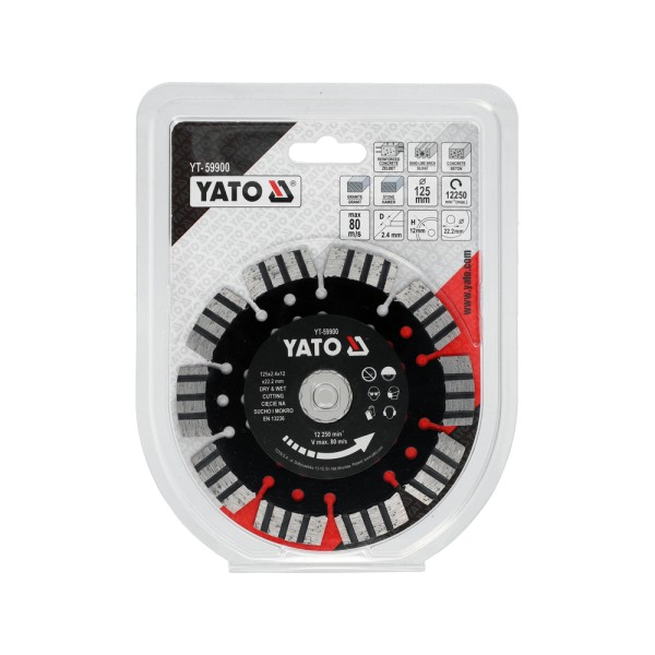 TARCZA DO ŻELBETU 125MM SEGMENTY SPAWANE LASEROWO YT-59900