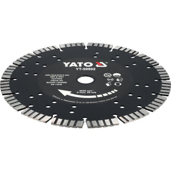 TARCZA DO ŻELBETU 230MM LASEROWO SPAWANE SEGMENTY YT-59902