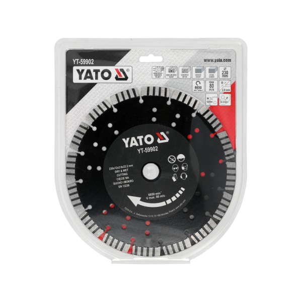 TARCZA DO ŻELBETU 230MM LASEROWO SPAWANE SEGMENTY YT-59902