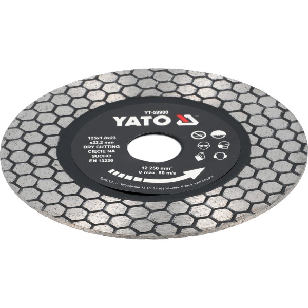 TARCZA DO SZLIFOWANIA I CIĘCIA GRESU PORCELANOWEGO ORAZ GRANITU 125MM YT-59980