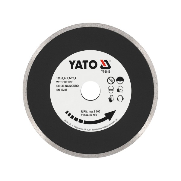 TARCZA DIAMENTOWA, SEGMENT CIĄGŁY, 180X25,4 MM YT-6016