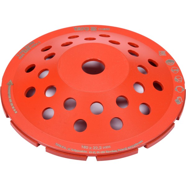 TARCZA SZLIFIERSKA DIAMENTOWA 180MM M14 DO SZLIFOWANIA BETONU I JASTRYCHU YT-60323