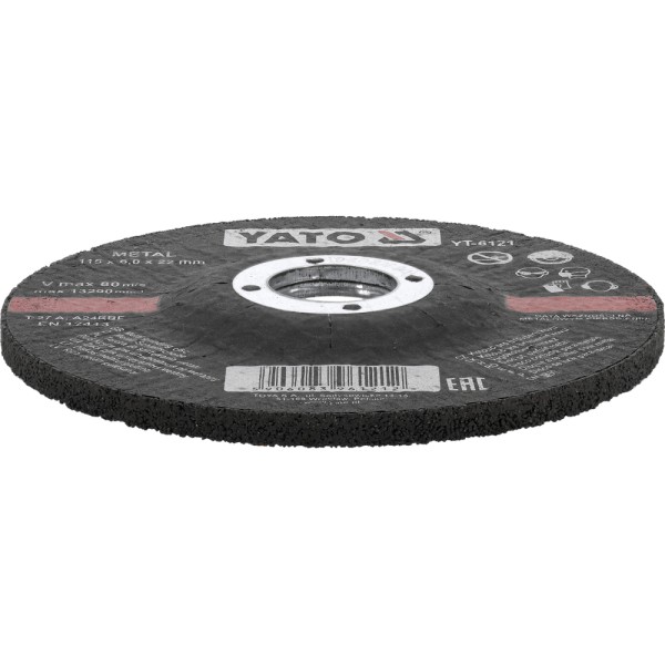 TARCZA DO SZLIFOWANIA METALU 115X6,0X22 MM YT-6121