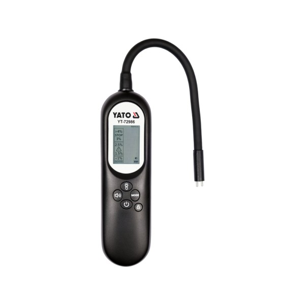 TESTER PŁYNU HAMULCOWEGO Z ELEKTRONICZNYM WYŚWIETLACZEM I ELASTYCZNĄ SONDĄ. ZASILANIE AKUMULATOROWE. YT-72986