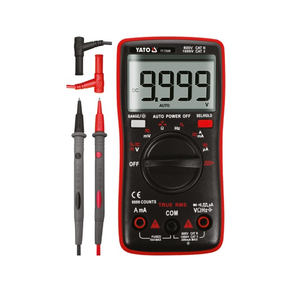 MIERNIK CYFROWY TRUE RMS Z AUTOMATYCZNYM ZAKRESEM LCD 9999 YT-73089