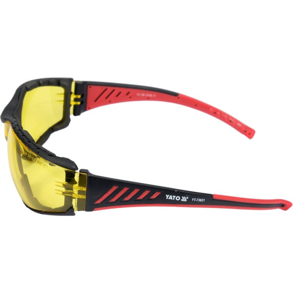 OKULARY OCHRONNE KOMFORT+ ŻÓŁTE Z OCHRONĄ PRZED ZAPAROWANIEM YT-73621