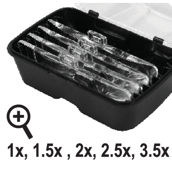 SOCZEWKA Z OŚWIETLENIEM MOCOWANA NA GŁOWIE POWIĘKSZENIE X1, X1,5, X2, X2,5 YT-73842