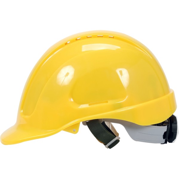 KASK OCHRONNY ŻÓŁTY WYSOKI KOMFORT SZYBKA REGULACJA ABS YT-73971
