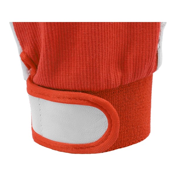 RĘKAWICE ROBOCZE BAWEŁNA/SKÓRA CZERWONE ROZM. 8 YT-746418