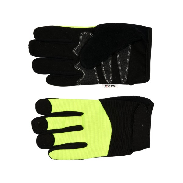 RĘKAWICE ROBOCZE Z SYNTETYCZNEJ SKÓRY AMARA ZE WZMOCNIENIAMI W CZĘŚCI CHWYTNEJ OBSŁUGA SMARTFONA ROZM. 9 YT-74655