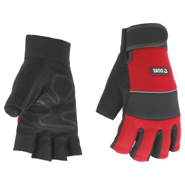 RĘKAWICE SKÓRA SYNT. BEZ PALCÓW ROWEROWE ROZM. 9 YT-74661