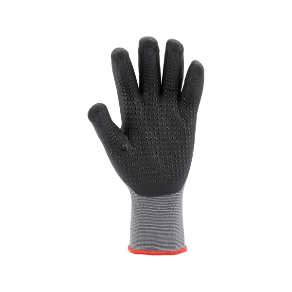 RĘKAWICE OCHRONNE NYLONOWE POWLEKANE SPIENIONYM NITRYLEM Z ANTYPOŚLIZGOWYM NAKROPIENIEM ROZMIAR 10 YT-74759