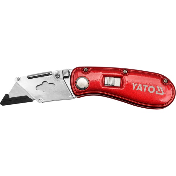 NOŻYK Z OSTRZEM TRAPEZOWYM + OSTRZA ZAPASOWE 61X33 MM YT-7534