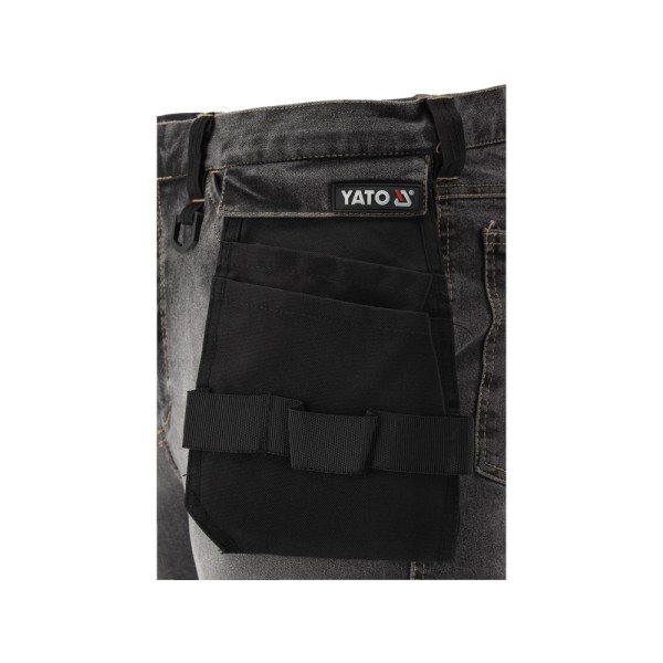 SPODNIE ROBOCZE MONTERSKIE STRETCH JEANS STEEL GREY ROZM. L/XL YT-79063