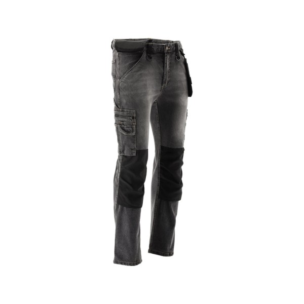 SPODNIE ROBOCZE MONTERSKIE STRETCH JEANS STEEL GREY ROZM. L/XL YT-79063