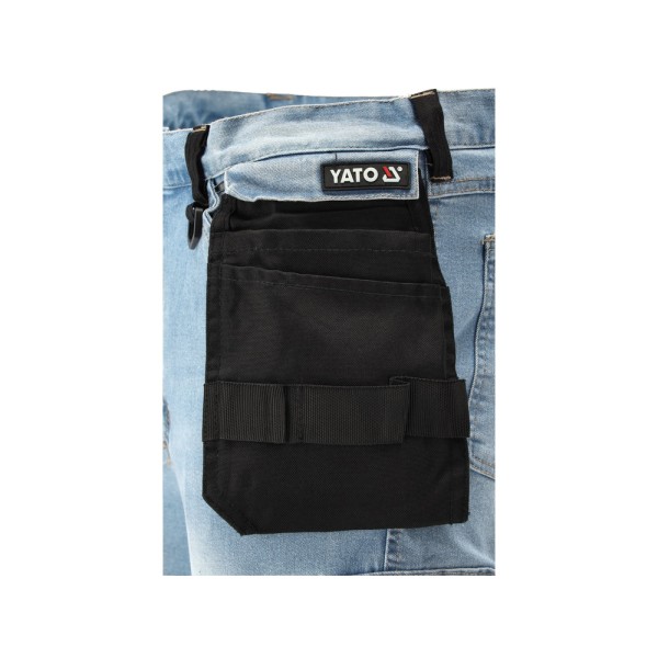 SPODNIE ROBOCZE MONTERSKIE STRETCH JEANS LIGHT BLUE ROZM. M YT-79071