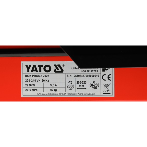 ŁUPARKA DO DREWNA SIŁA ROZŁUPUJĄCA: 5 TON YT-79950
