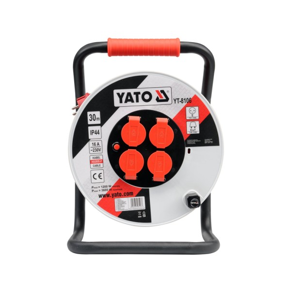 PRZEDŁUŻACZ NA BĘBNIE PLASTIKOWYM 30 M, PRZEWÓD 3X2,5MM2 YT-8106