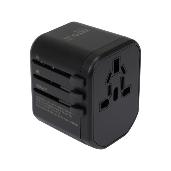UNIWERSALNY ADAPTER PODRÓŻNY DO PONAD 150 KRAJÓW Z SZYBKĄ ŁADOWARKĄ USB Q.C. 3.0, 20W YT-81300