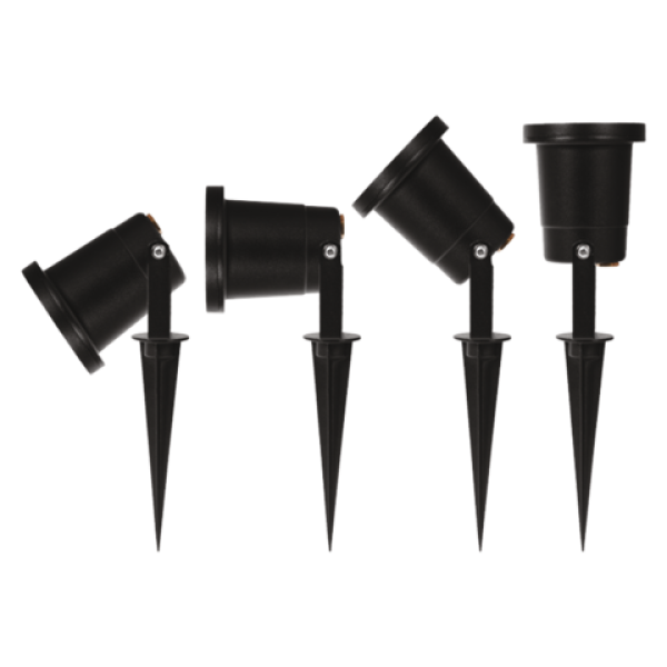 REFLEKTOR OGRODOWY GU10 ZE SZPIKULCEM CZARNY ALUMINIOWY YT-81775