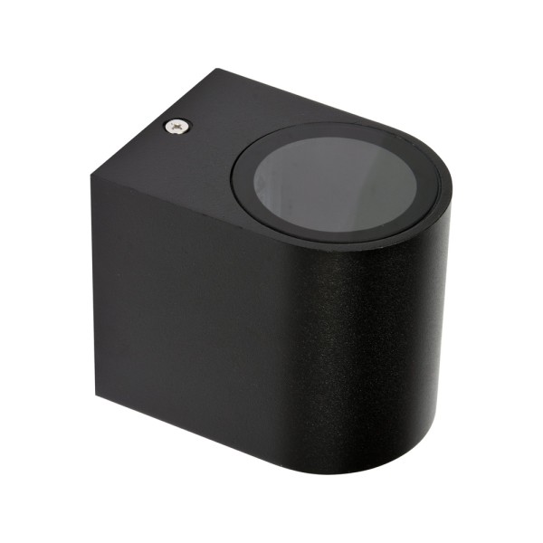 LAMPA ŚCIENNA ZEWNĘTRZNA CZARNA ALUMINIOWA 1XGU10 PÓŁOWAL YT-81900