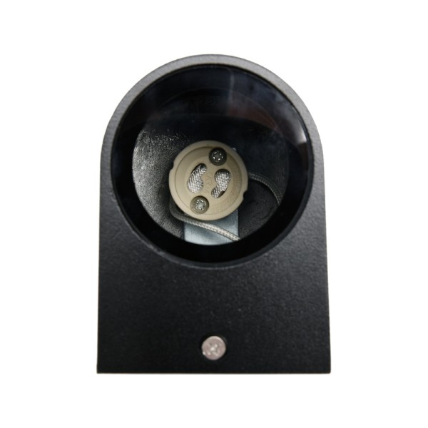 LAMPA ŚCIENNA ZEWNĘTRZNA CZARNA ALUMINIOWA 1XGU10 PÓŁOWAL YT-81900