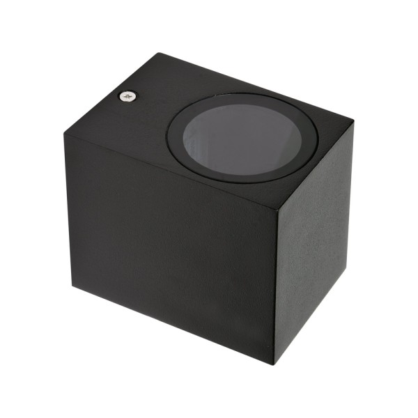 LAMPA ŚCIENNA ZEWNĘTRZNA CZARNA ALUMINIOWA 1XGU10 KWADRATOWA YT-81901