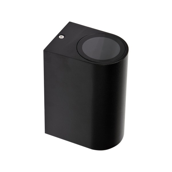 LAMPA ŚCIENNA ZEWNĘTRZNA CZARNA ALUMINIOWA 2XGU10 PÓŁOWAL YT-81902