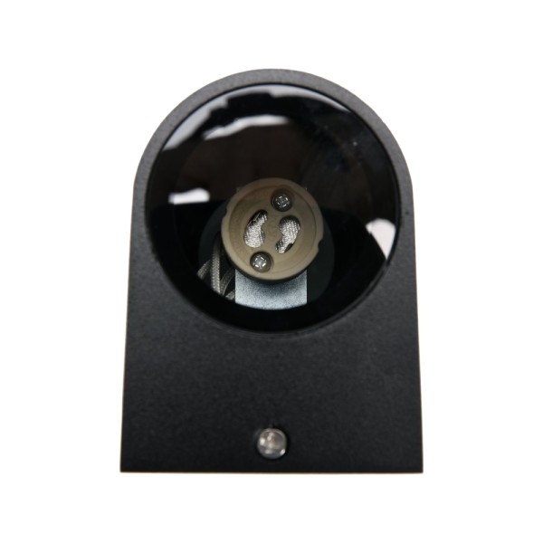 LAMPA ŚCIENNA ZEWNĘTRZNA CZARNA ALUMINIOWA 2XGU10 PÓŁOWAL YT-81902