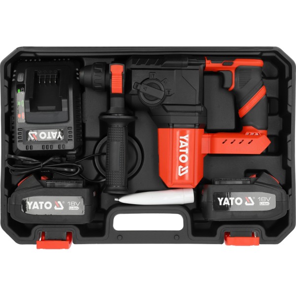 MŁOTOWIERTARKA BEZSZCZOTKOWA 18V SDS PLUS 2,5J - DWA AKUMULATORY 4AH YT-827722