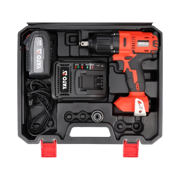 KLUCZ UDAROWY BEZSZCZOTKOWY 18V, 1/2'', 700NM - AKUMULATOR 3 AH YT-82806