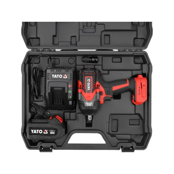 KLUCZ UDAROWY BEZSZCZOTKOWY 18V, 1/2'', 1200NM - AKUMULATOR 4 AH YT-828071