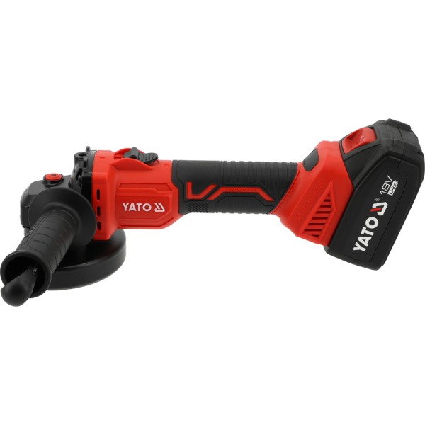 SZLIFIERKA KĄTOWA AKU BEZSZCZOTKOWA 18V 125MM Z BATERIĄ 4AH I ŁADOWARKĄ YT-828251