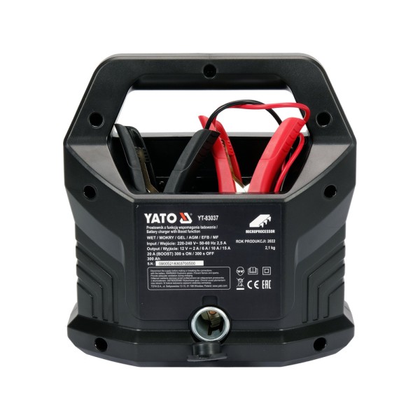 PROSTOWNIK ELEKTRONICZNY 12V/2A, 6A, 10A, 15A BOOST 300S 20A YT-83037