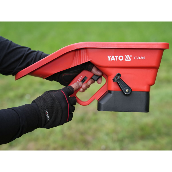 RĘCZNY ROZSIEWACZ, SIEWNIK DO TRAWY, NAWOZU, NASION 3L, ŁADOWNOŚĆ 2,5 KG YT-86700