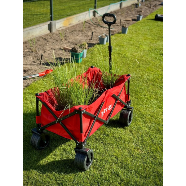 WÓZEK OGRODOWY TURYSTYCZNY SKŁADANY Z SZEROKIMI OPONAMI 100KG + MATA YT-86950