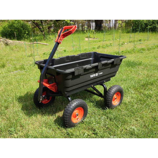 WÓZEK OGRODOWY Z WYWROTKĄ XXL 550KG KOŁA 13