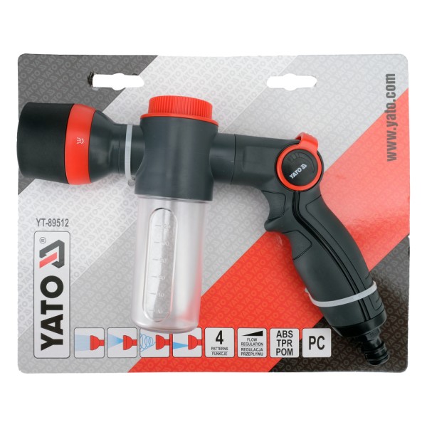 PISTOLET ZRASZAJĄCY 4 FUNKCYJNY Z DOZOWNIKIEM YT-89512
