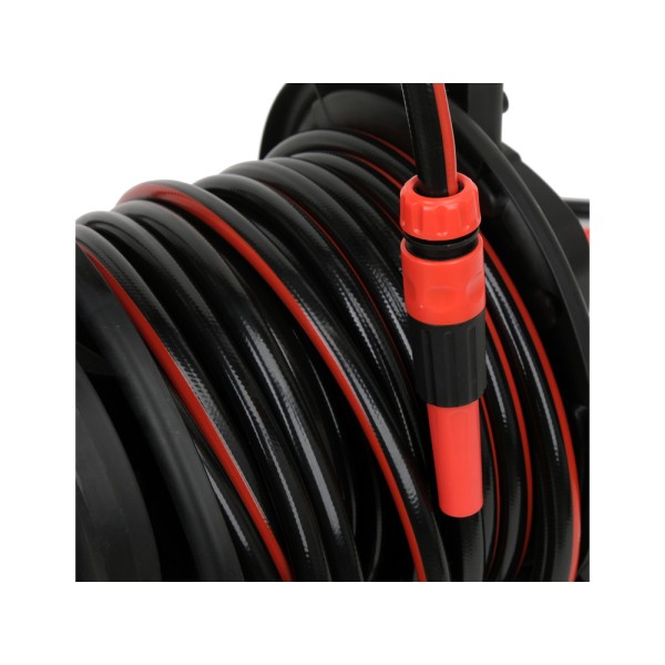 WĄŻ NA WÓZKU 25 M ZWIJANY STOPĄ YT-90120